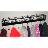 Coat Rack 10 Hook "As for me and my house, we will serve the Lord"