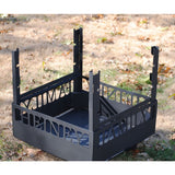 Fire Pit Customized, Removable Fork Stands and Stainless Grill Plate  (Shipping Included)