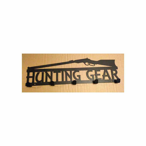Hunting Gear Coat Rack with Rifle
